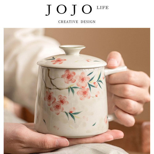JOJO'SLIFEPD桃花手绘马克杯