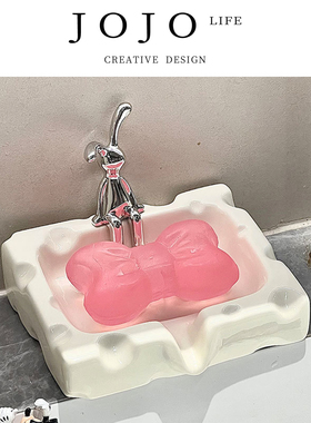 JOJO'S L. PD.Slightly.奶酪轻奢陶瓷肥皂盒不积水免打孔 | 略白