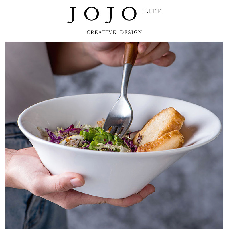 JOJO'SLIFEPD陶瓷碗纯色斜口碗