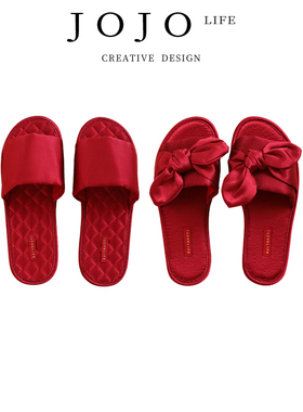 JOJO'S L. PD.杂货先生.结婚拖鞋喜庆红色一对新婚婚鞋 | 孟春