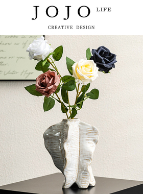 JOJO'S L. PD.hamlet.法式白色陶瓷花瓶轻奢中古ins风摆件 | 村扉