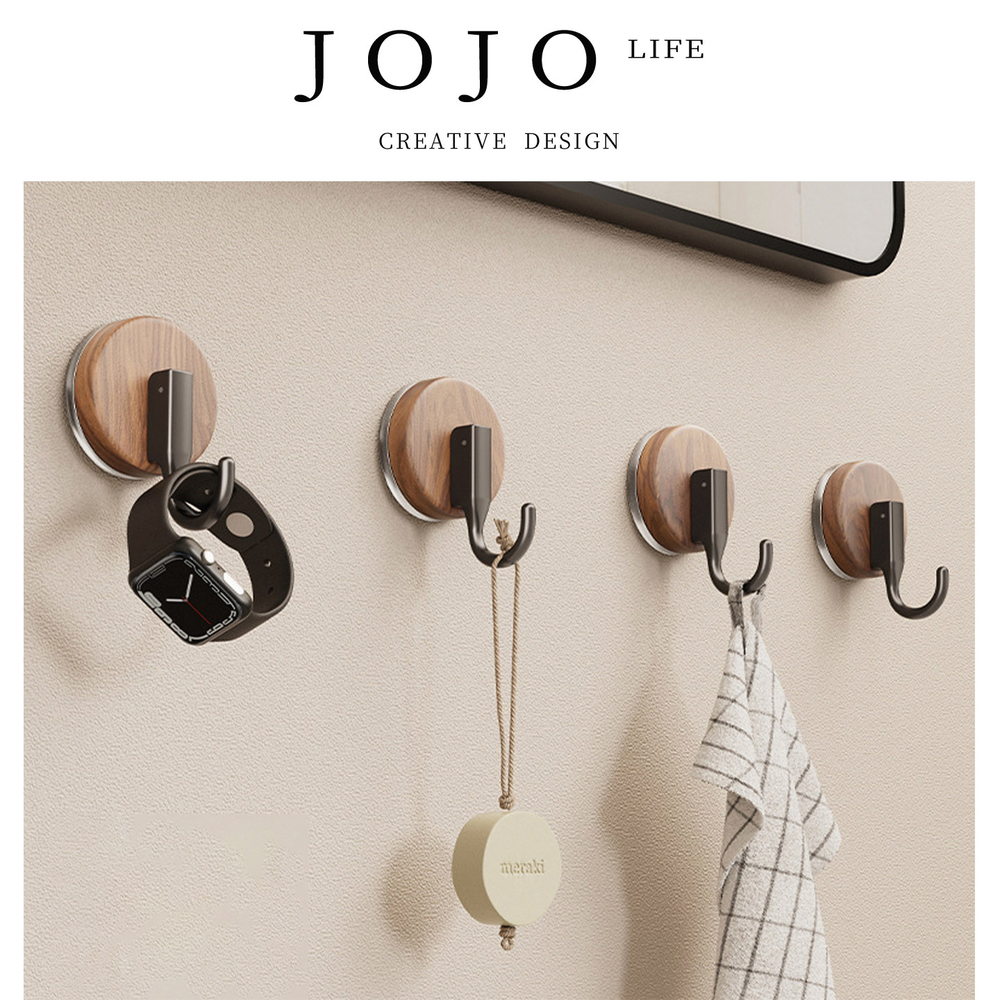 JOJO'SLIFEPD吸盘式挂钩毛巾钩