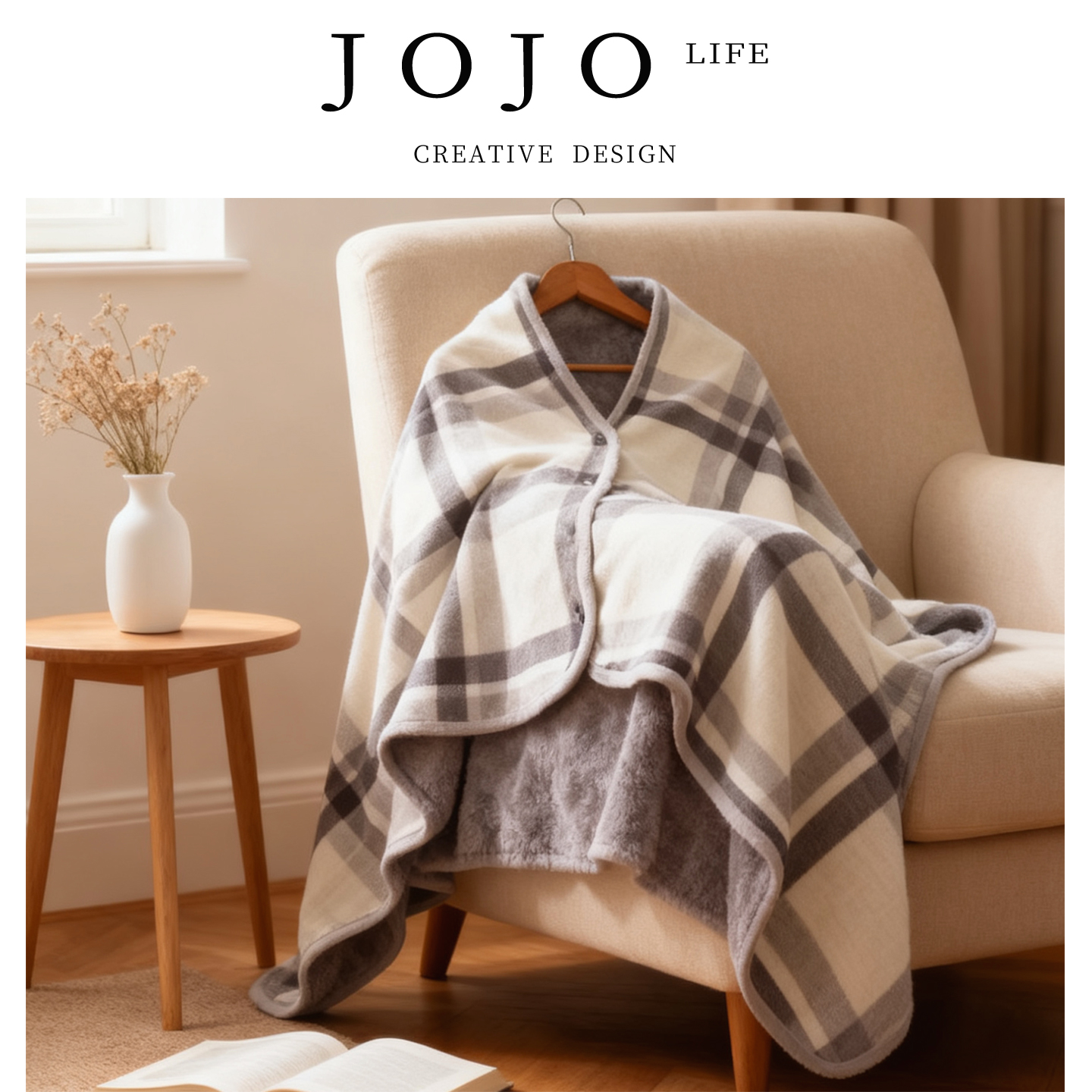 JOJO'S L. PD.Reason.披肩毯办公室午睡加厚盖腿可穿披风 | 琐故