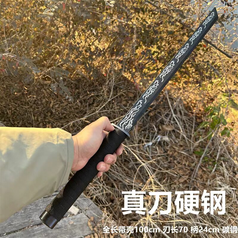 唐横刀一体刀剑高锰钢冷兵器防身钢刀古风道具唐刀玩具长刀未开刃图片