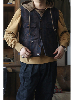 Secondorder FW24 6 Pockets Hunting Gilet格纹狩猎工装口袋马甲