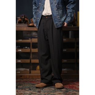 Secondorder SS25 Pleated Trousers 复古双褶 直筒宽松条纹西裤