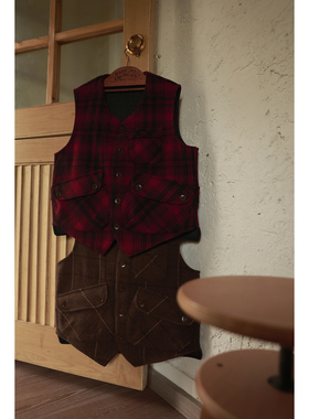 Secondorder SS24 Hunting Vest 复古毛料格纹 美式多袋猎装马甲