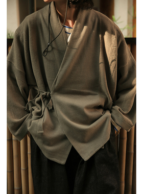 Secondorder FW22 Kimono 棉羊绒针织复古廓形日式剑道袍开衫外套