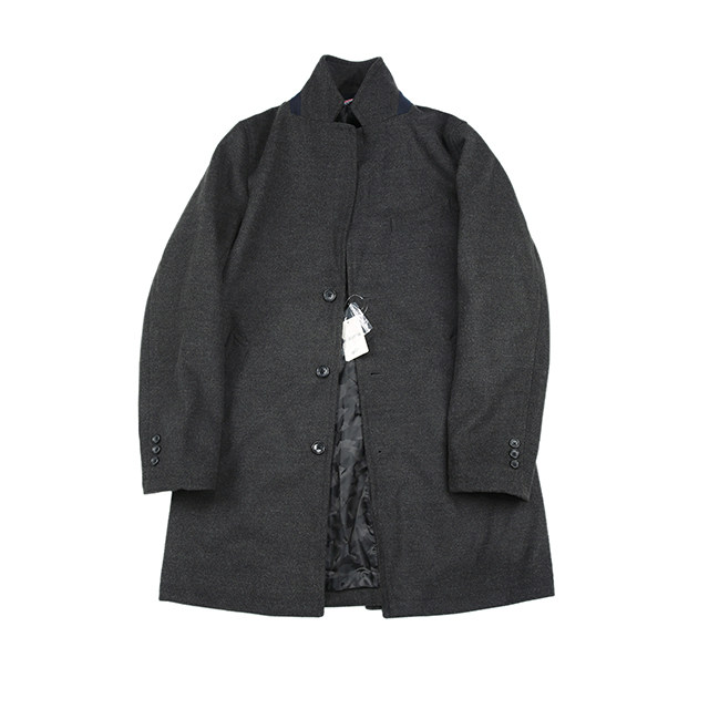 Woolen coat 单排扣 日式修身复古中长款翻领毛呢大衣