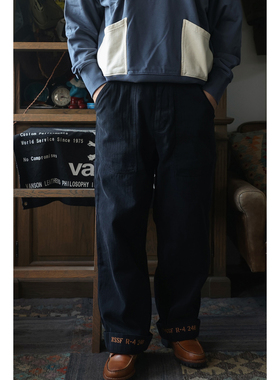 Secondorder FW23 Navy Work Pants 复古重磅水洗人字纹 工装长裤