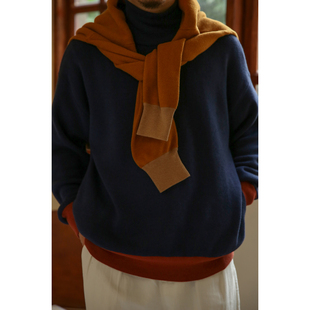FW22 高领拼色棉羊绒针织衫 Turtle Sweater美式 Neck Secondorder