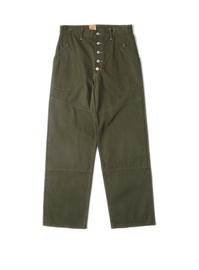 复刻og-107HBT人字纹（N-1D）Lot N813圆袋贴袋/补强休闲裤工装裤