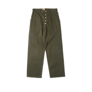 复刻og-107HBT人字纹（N-1D）Lot N813圆袋贴袋/补强休闲裤工装裤