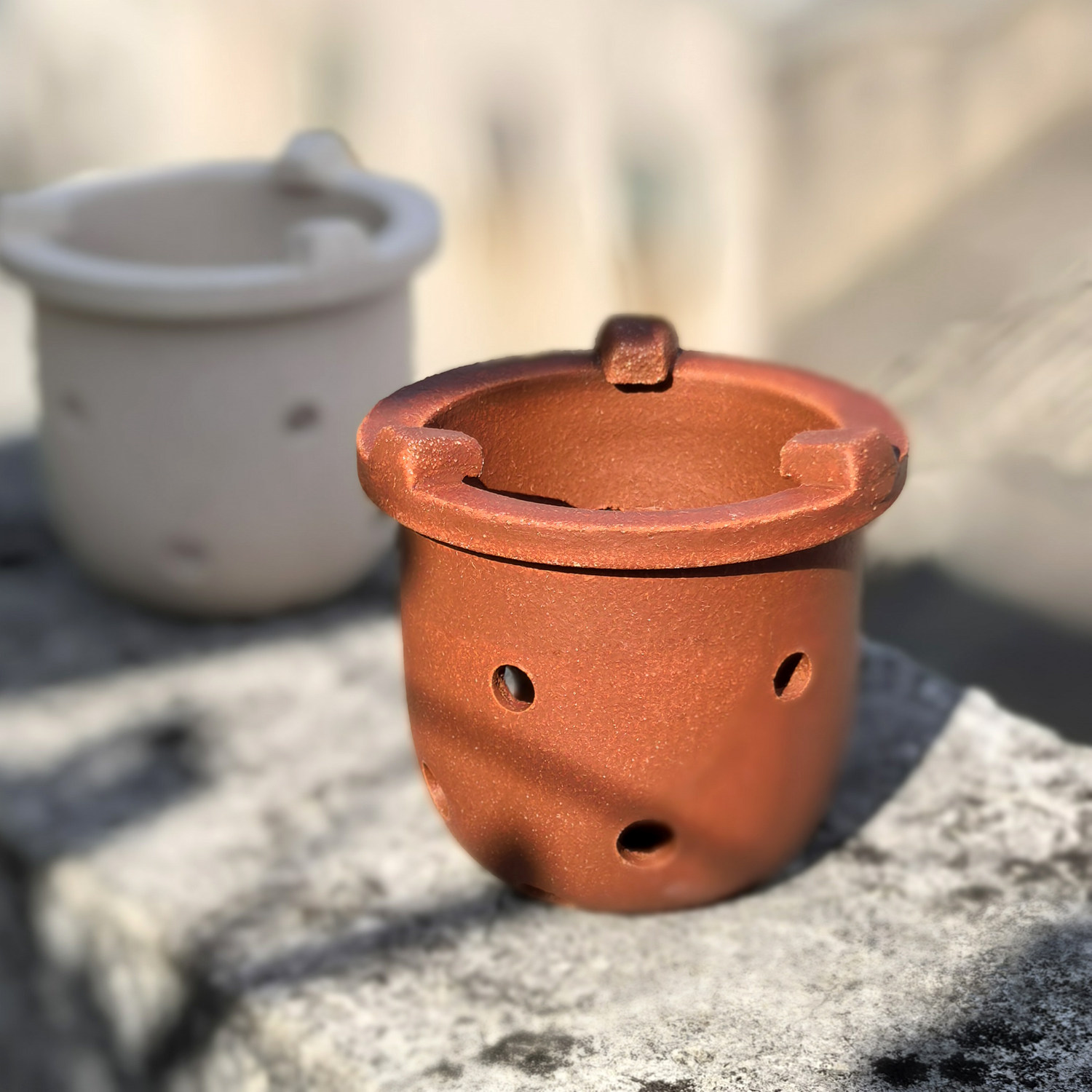 小号炭炉内胆耐热红泥陶内胆DIY花盆改炭炉白泥炭炉内胆配件奶嘴