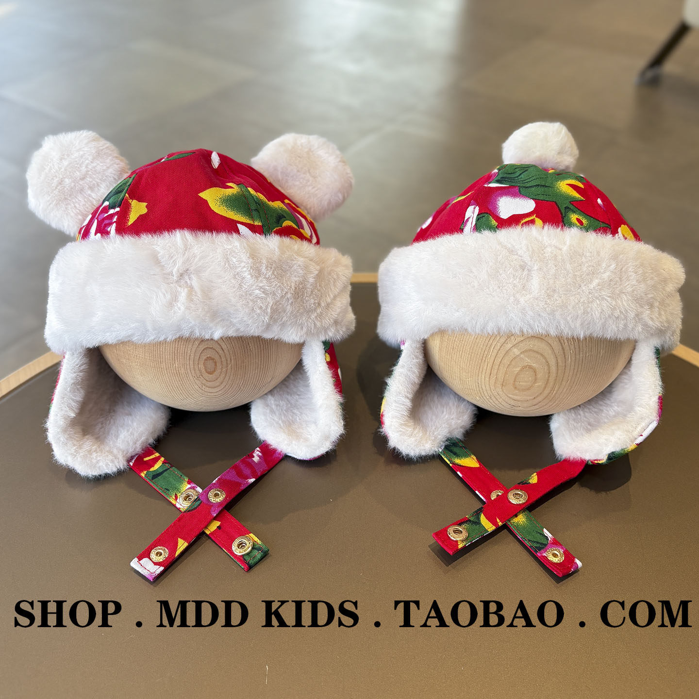 民族风宝宝东北大花帽冬天出行保暖小月龄护耳加绒帽男女童雷锋帽