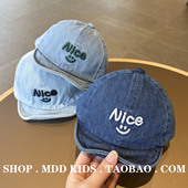 宝宝春秋季 牛仔软檐鸭舌帽儿童韩系防风保暖棒球帽男女童太阳帽潮