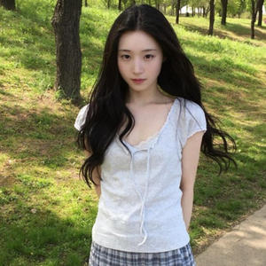 韩国代购直邮2026夏Daybin韩系V领短袖T恤修身显瘦温柔甜美风上衣