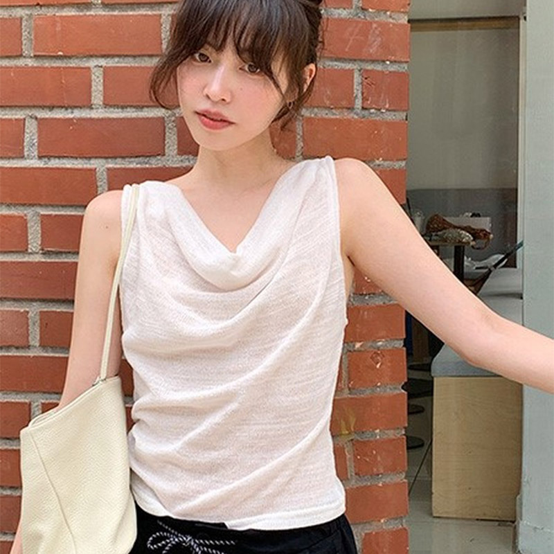 韩国代购直邮2026夏Beginning宽松显瘦百搭简约打底衫无袖T恤女