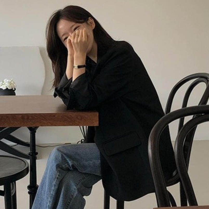 韩国代购直邮2026秋Fine-thankyou气质通勤极简风廓形西装外套女