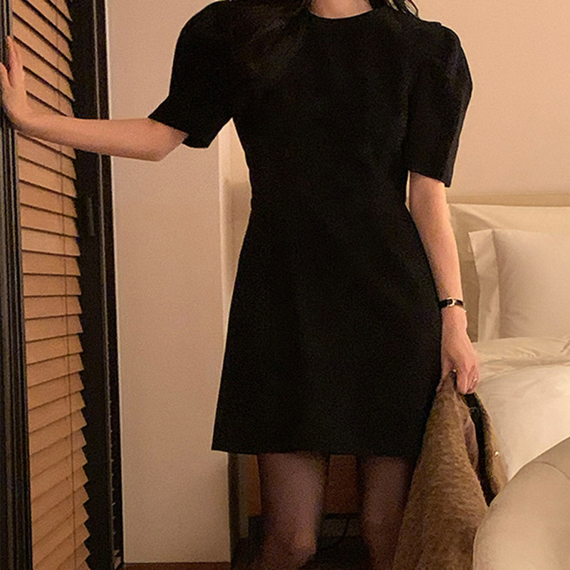 韩国代购直邮Fine-thankyou冬极简小个子显瘦收腰气质时尚连衣裙