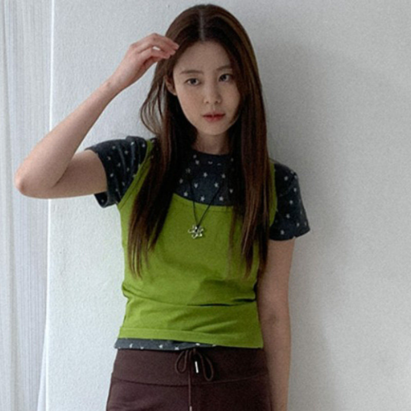 韩国代购直邮2026春Heylady韩系圆领短款时尚风背心叠穿显瘦吊带