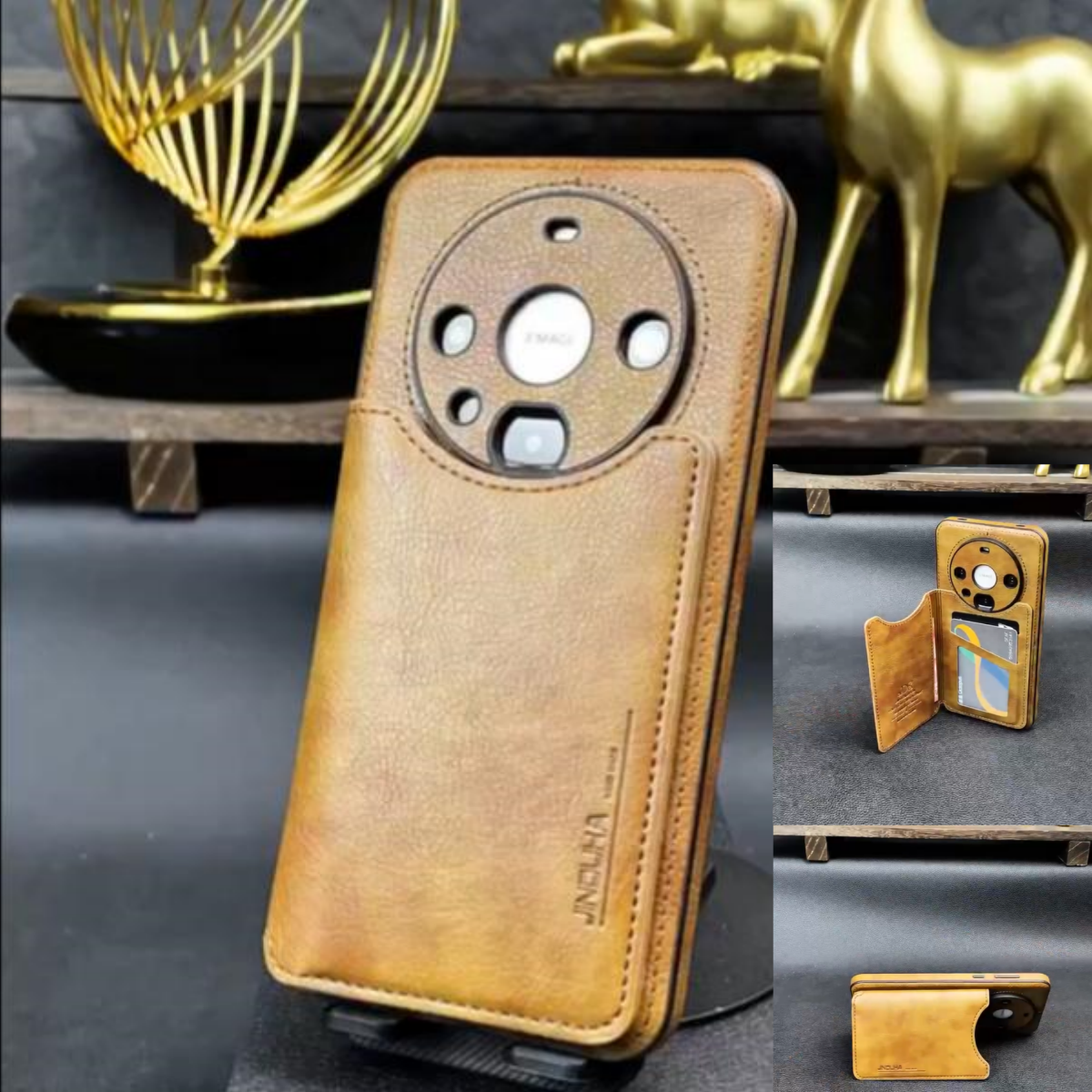 适用华为mate60pro+翻盖卡包手机壳50高档小羊皮便携插卡支架保护皮套mate40全包防摔新款高档商务复古奢华男