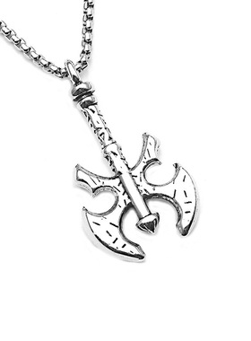 欧美复古维京吉他骷髅十字架钛钢链条珍珠项链不锈钢链条简约