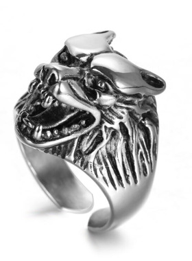 ebay欧美戒指 男 霸气狼头戒指手指指环外贸饰品厂家货源