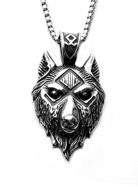 欧美复古狼头项链个性男士吊坠嘻哈饰品配饰街头男潮厂家批发