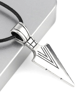 韩版霸气男士个性箭头皮绳项链十字架学生男女吊坠社会潮男批发