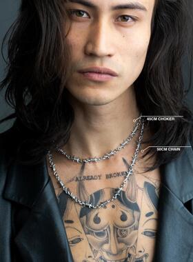 PUNK 小众设计感荆棘链条锁骨链项链男女个性不锈钢亚比配饰