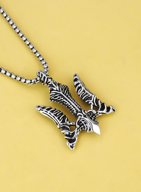 厂家直销北欧维京海盗船锚三叉戟潮流男士钛钢不锈钢项链吊坠饰品