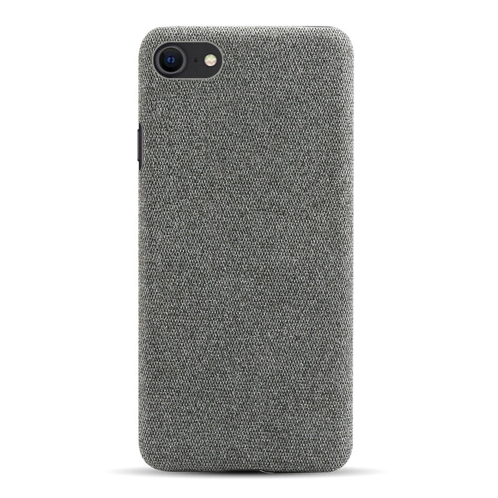 布艺适用苹果se3/2手机壳iPhone16e/17E大孔轻薄11/12保护套iPhone 7/8商务plus简约手机套半包硬壳不粘指纹