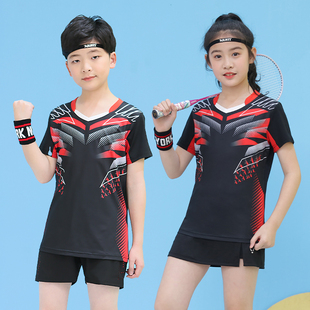 儿童羽毛球服套装男童女孩网球裙速干专业乒乓球训练服运动服订制