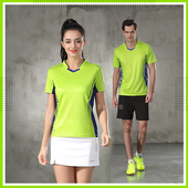 女 羽毛球服上衣男运动裙裤 速干团购印字乒乓球衣网球大码 情侣短袖