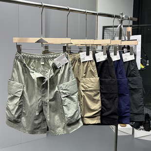 机能防水透气尼龙薄款 简约休闲五分中裤 大口袋工装 男士 短裤 日单