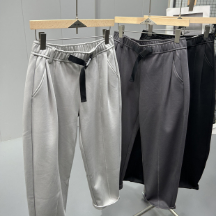 宽松萝卜裤 品质高货 纯色休闲老爹裤 男士 垂感双褶宽松阔腿锥形裤