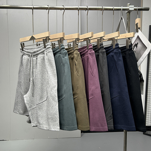 宽松休闲五分中裤 男士 复古松紧腰运动短裤 软糯有催感重磅350g美式