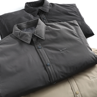 山系户外防风轻薄羽绒服男士复古休闲90白鸭绒内搭衬衫式教练夹克