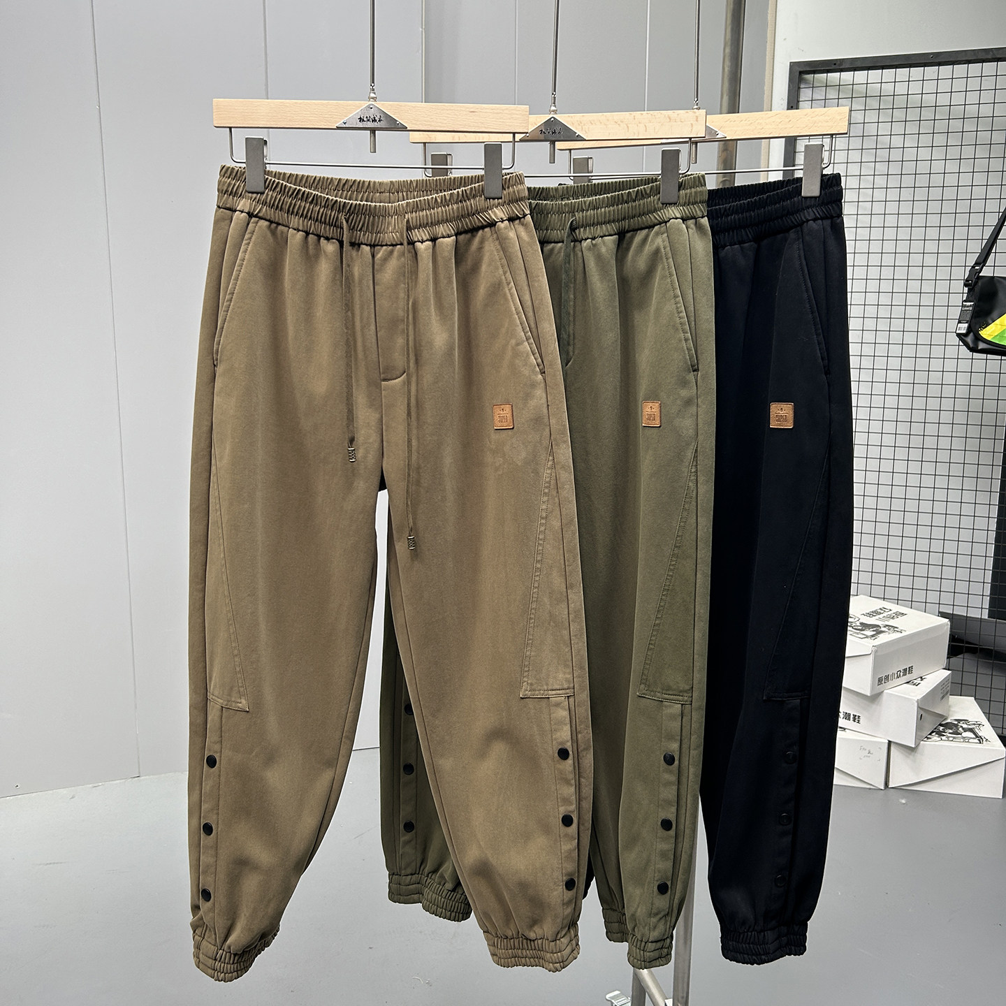 重磅美式复古加绒加厚保暖工装裤男士简约阔腿宽松哈伦大码休闲裤,男装,休闲裤,淘宝优惠券,粉丝福利购,淘宝优惠卷