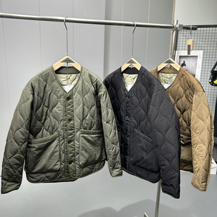 山系户外防风内胆棉服男女日系复古绗缝无领保暖棉衣叠穿休闲外套