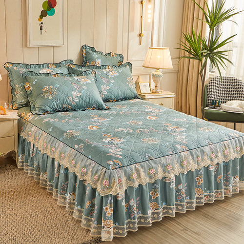 纯棉床罩床裙款加厚全棉防尘罩
