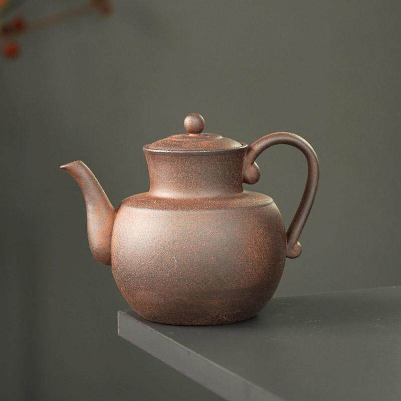 粗陶岩泥宋式执壶茶壶陶瓷泡茶器茶壶