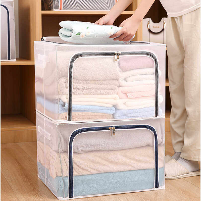 衣服收纳箱透明衣柜整理百纳箱家用可折叠式防水衣物被子收纳筐袋,收纳整理,收纳箱,淘宝优惠券,粉丝福利购,淘宝优惠卷