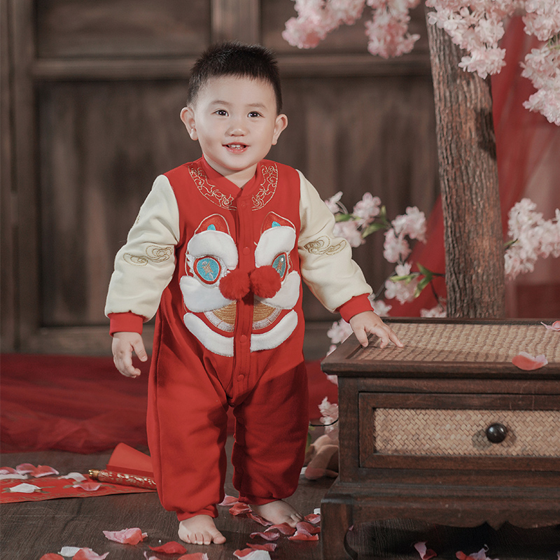 全程锦绣婴儿满月6个月礼服3春季