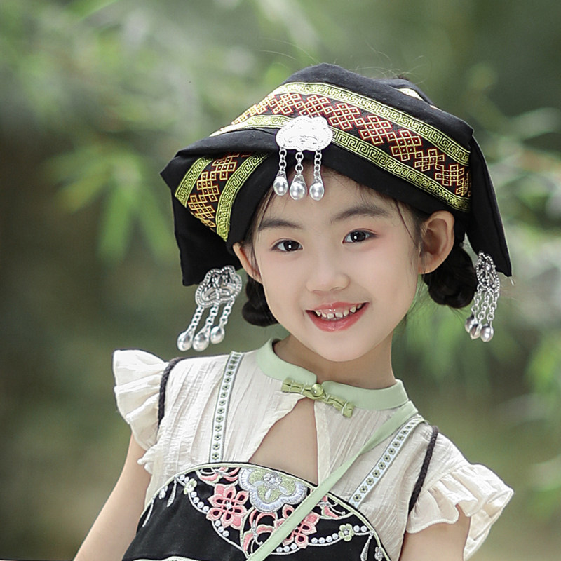 儿童布依族壮族彝族帽子头帕头巾少数民族服饰配饰苗族瑶族土家族