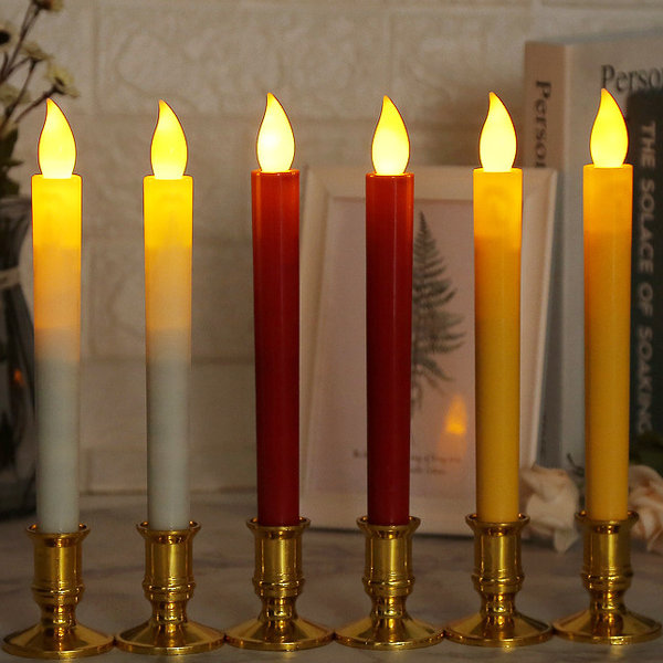 【下单立减50】春节喜庆电子蜡烛灯发光电池仿真蜡烛充电_WF