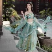 套装 裙羽袖 国风原创设计 蝴蝶异域立裁刺绣诃子齐腰飘带裤 新款