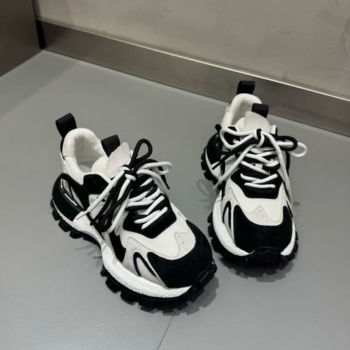 欧洲站2025年春夏新款百搭厚底拼色增高鞋潮华夫鞋女休闲鞋运动鞋