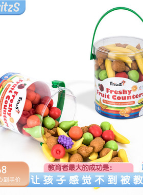 FritzS逼真纹理水果分类辨识数学思维手部精细动作训练亲子游戏